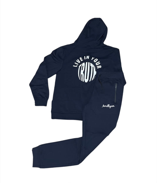 Navy Blue Tech Fleece Set