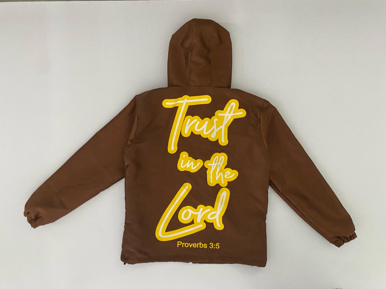 Brown Windbreaker Jacket (Proverbs 3:5)