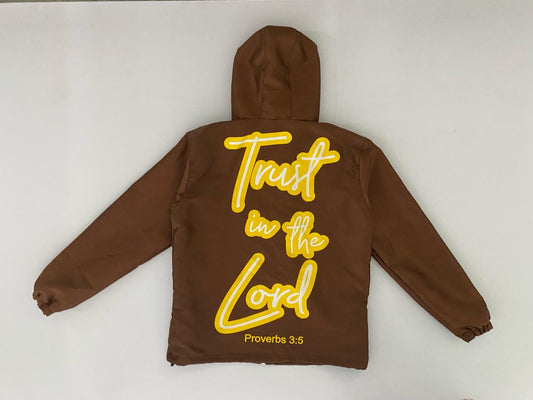 Brown Windbreaker Jacket (Proverbs 3:5)