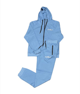 Men's Tech Fleece Set (Baby Blue/White)