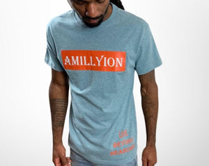 Short Sleeve T-Shirt (Light Blue/Orange)