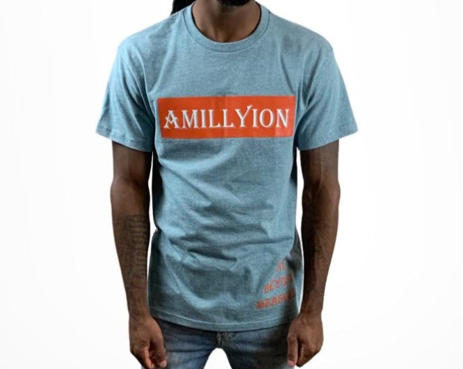 Short Sleeve T-Shirt (Light Blue/Orange)