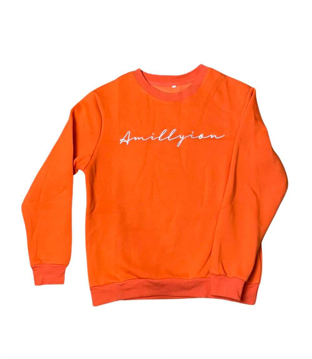 Sweatshirt (Orange/White)