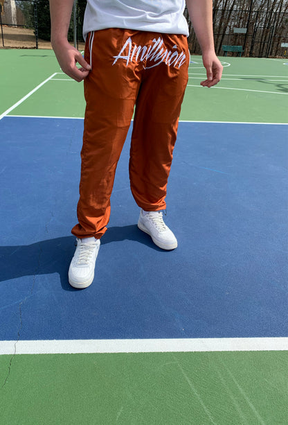 Windbreaker Pants (Burnt Orange/Wht)
