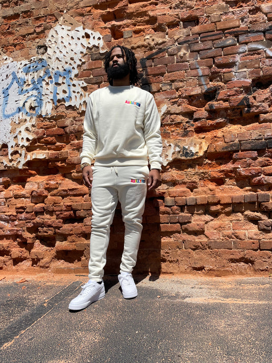 Cream Sweatsuit 2 Piece Set