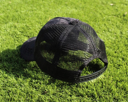 Black Velvet Trucker Hat (Black/White)