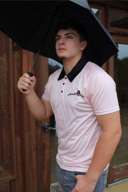 Polo Shirt (Light Pink/black)