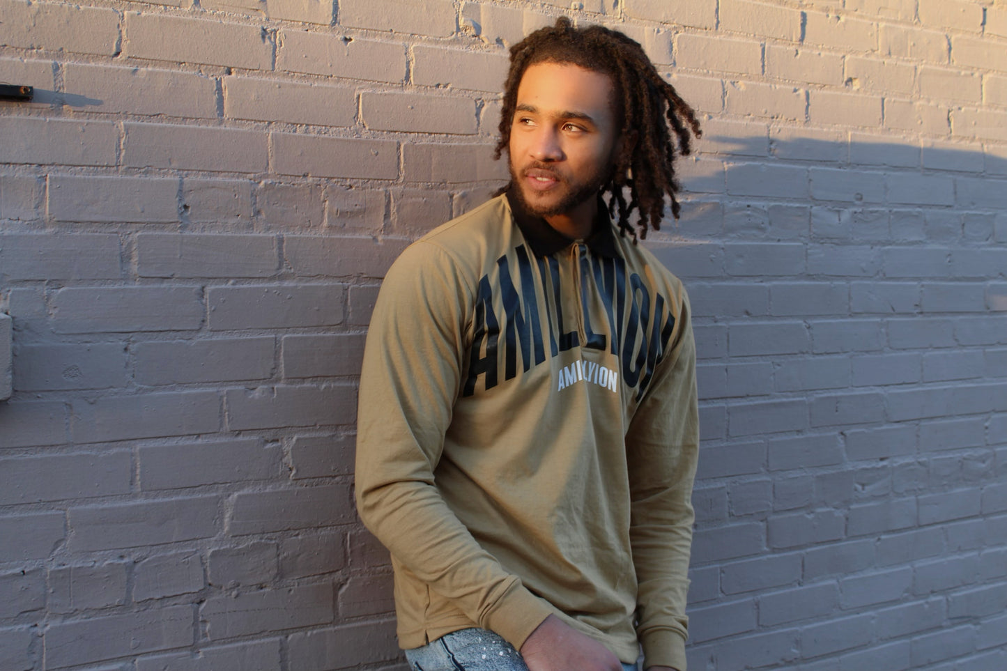 Polo Long Sleeve (Tan/Black)